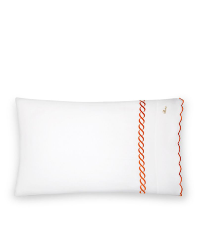 Pratesi Treccia Pillowcase (13cm X 41cm) In Orange