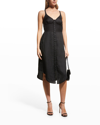 Rag & Bone Criseli Linen Button-front Midi Dress In Black