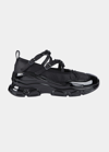 Simone Rocha Low Trek Beaded Round-toe Criss-cross Ballerina Sneakers In Black