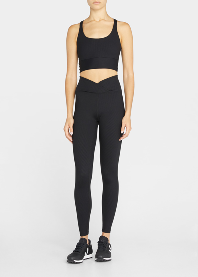 Year Of Ours Ribbed Gym Longline Sports Bra In Black