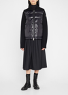 Moncler Puffer-front Wool Knit Cardigan In Black