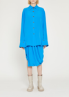 Quira Split Back Shirt With Unique Collar And Buttoned Cuffs In Malibu