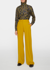 Dries Van Noten Pantery Wide-leg Wool Pants In Ocra