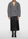 Dries Van Noten Oversized Checked Wool-blend Coat In Black