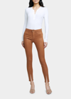L Agence Lagence Jyothi High Rise Skinny Jeans In Cognac Coa