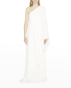 THE ROW SPARROW DRAPED ONE-SHOULDER SILK GOWN