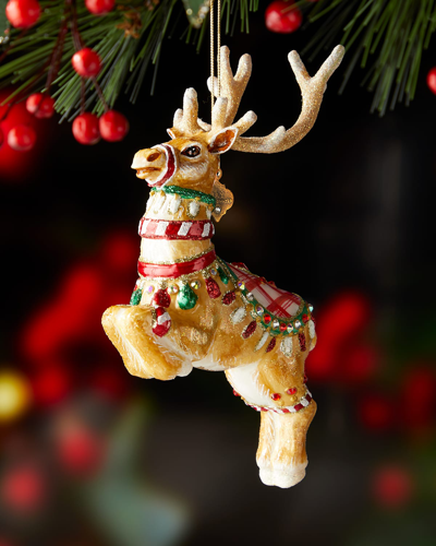 Jay Strongwater Donner The Reindeer Glass Ornament