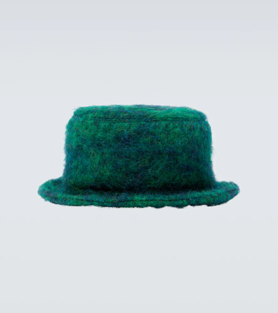 Marni Men's Gazebo Mohair-blend Bucket Hat In Dark Green