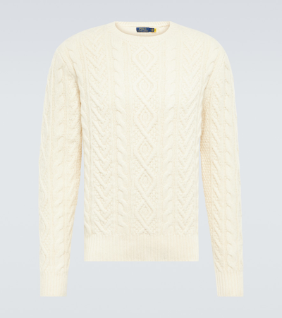 Polo Ralph Lauren Cable-knit Wool And Cashmere Jumper In Beige