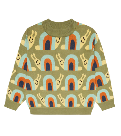 Stella Mccartney Kids' Jacquard Cotton Sweater In Multicolor