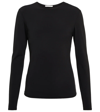 The Row Iverness Long Sleeve Jersey Pullover In Black