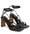 Simkhai Women's Saira Strappy Ankle-tie Sandals In Black