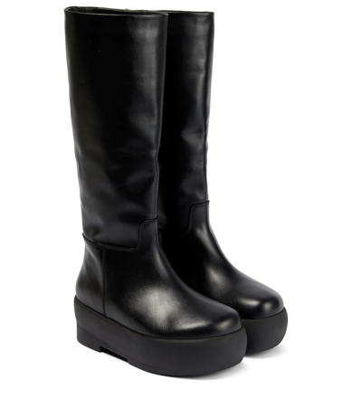 Gia Borghini Gia 16 Leather Knee-high Boots In Black