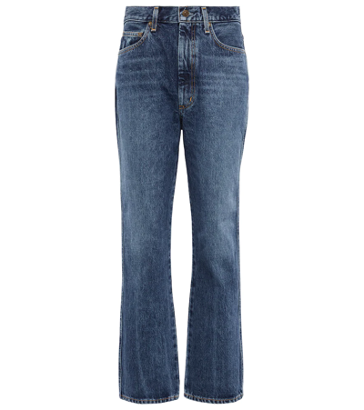 Agolde Pinch Waist High-rise Straight Jeans In Blue