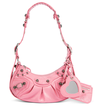 Balenciaga Le Cagole Xs Leather Shoulder Bag In Sweet Pink