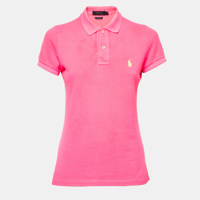 Pre-owned Polo Ralph Lauren Neon Pink Cotton Polo T-shirt S
