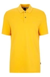 Hugo Boss Organic-cotton Polo Shirt With Embroidered Logo In Light Yellow