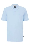 Hugo Boss Pallas Regular-fit Polo Shirt In Cotton With Embroidered Logo In Light Blue