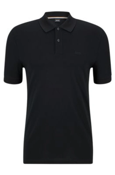 Hugo Boss Pallas Regular-fit Polo Shirt In Cotton With Embroidered Logo In Dark Blue