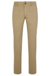 Hugo Boss Tapered Slim-fit Stretch-cotton Trousers In Beige 239