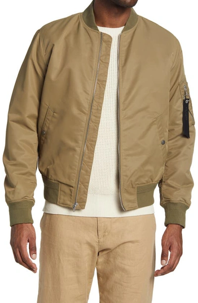 Rag & Bone Icons Manston Recycled Nylon Bomber Jacket In Army Green