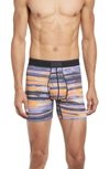 Saxx Quest Quick Dry Mesh Boxer Briefs In Multi Fog Bank Stripe