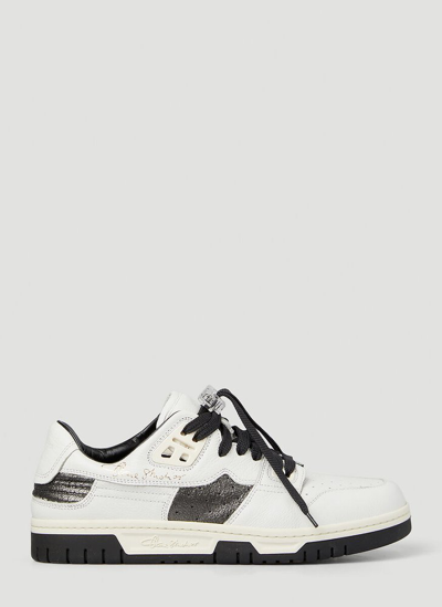 Acne Studios White & Black Leather Low-top Sneakers In White,black