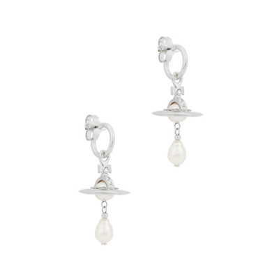 Vivienne Westwood Aleska Silver-tone Orb Drop Earrings In Pearl | ModeSens