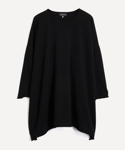 Eskandar Cashmere A-line Boat-neck Jumper In Black