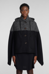 See By Chloé Be-material Coat With Hood And Button Fastening In Black