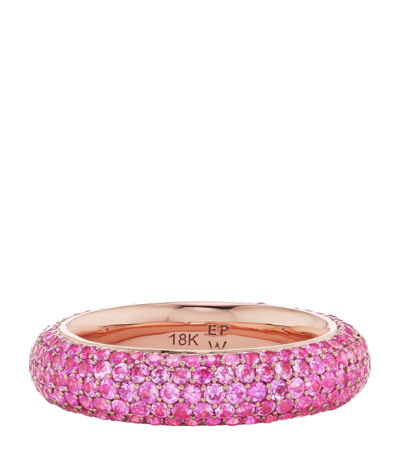 Emily P. Wheeler Rose Gold And Sapphire Puffy Band Ring