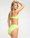 Ramy Brook Ivo Ruched Bikini Bottom In Limelight