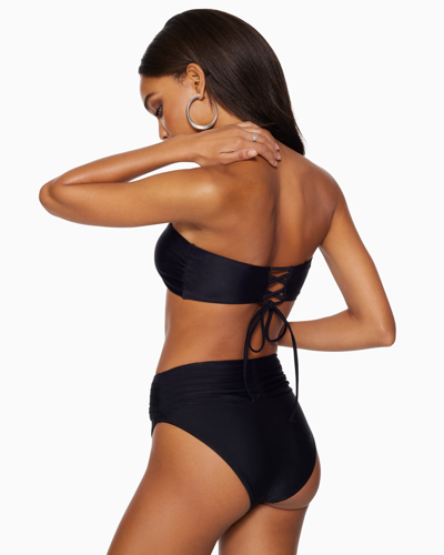 Ramy Brook Ivo Ruched Bikini Bottom In Black