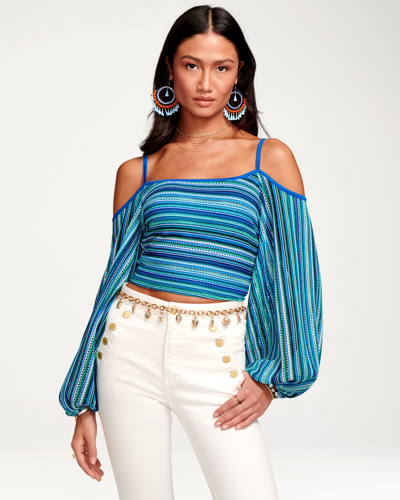 Ramy Brook Ziva Balloon Sleeve Top In Sky Combo