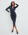Veronica Beard Cameri Asymmetric Silk-blend Dress In Navy