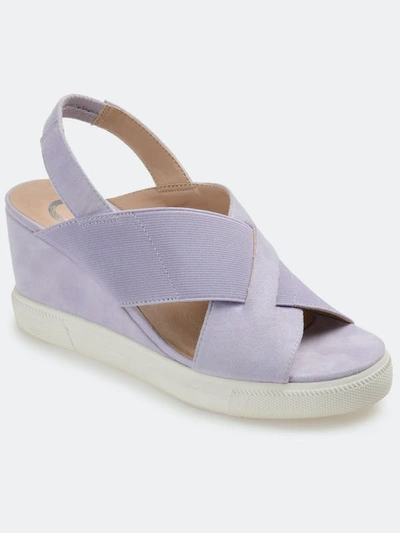 Journee Collection Women's Ronnie Wedge Sandals Women's Shoes In Purple
