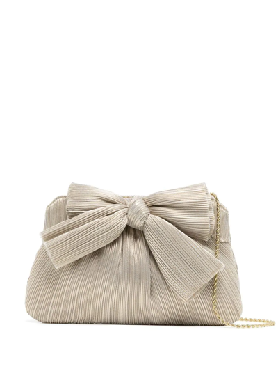 Loeffler Randall Rayne Sparkle-bow Clutch Bag In Champagne