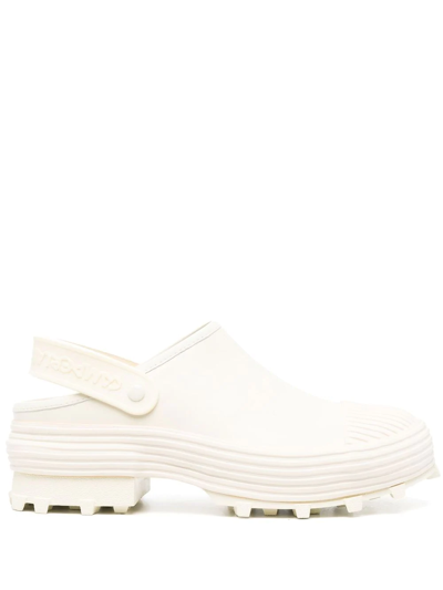 Camperlab Leather Slingback Clogs In White