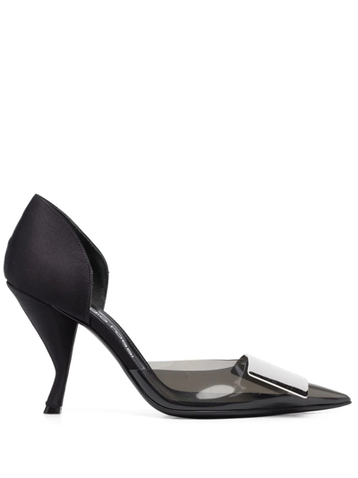 Sergio Rossi Miroir Logo-plaque Detail Pumps In Black