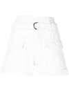 Jonathan Simkhai Standard Sierra Cotton Utility Shorts In White