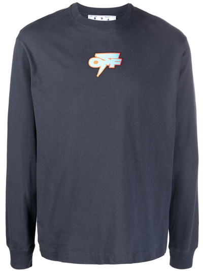 Off-white Logo-print Sweatshirt In Blue