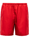 Prada Logo-print Swim Shorts In Rot