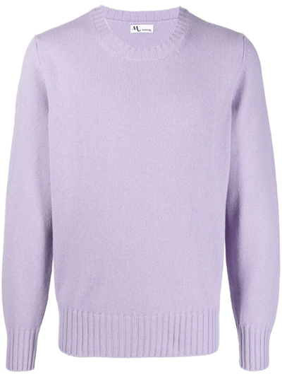Doppiaa Crew Neck Knitted Sweater In Violet