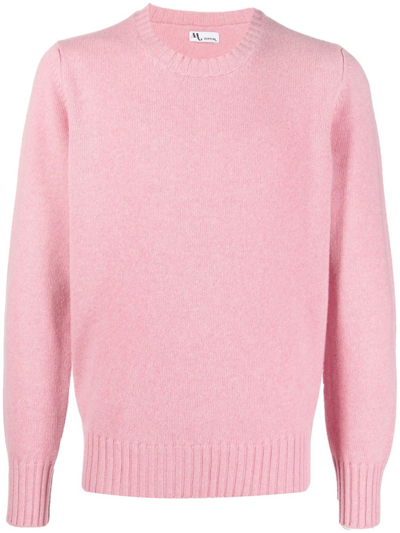 Doppiaa Crew Neck Knitted Sweater In Pink