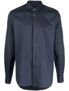 Corneliani Cutaway-collar Button-up Shirt In Blau