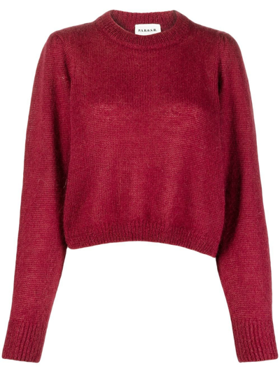 P.a.r.o.s.h Crew-neck Knitted Cropped Jumper In Pink