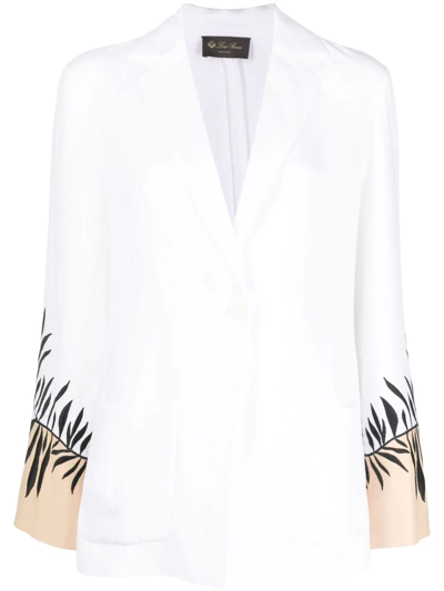 Loro Piana Silk-linen Botanical Jacket In Weiss