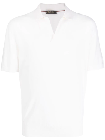 Loro Piana Cotton-silk Open-neck Polo Shirt In Nude ModeSens