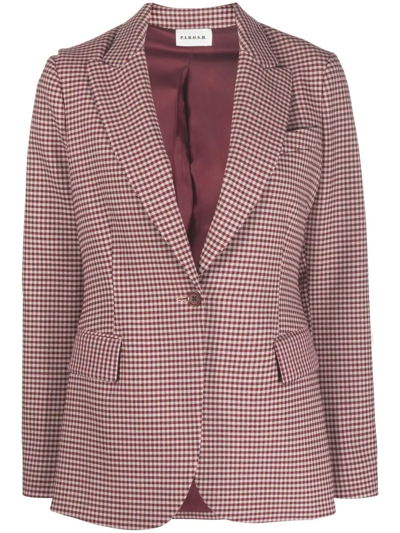 P.a.r.o.s.h Gingham-check Tailored Blazer In Red