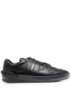 Lanvin Clay Low-top Leather Sneakers In Black
